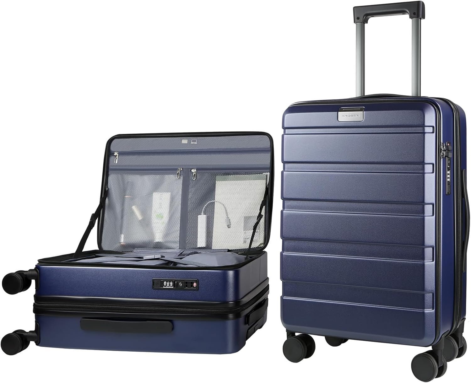KROSER Carry On Luggage with Spinner Wheels and TSA Lock