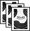30x40 Picture Frame Set of 3 - Versatile 24x36 Mat or Full Poster