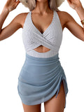 B2prity Women Mesh One Piece Swimdress Swimsuit - Tummy Control