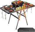 Foldable Grill Table with Mesh Desktop 4ft - Stable, Height Adjustable