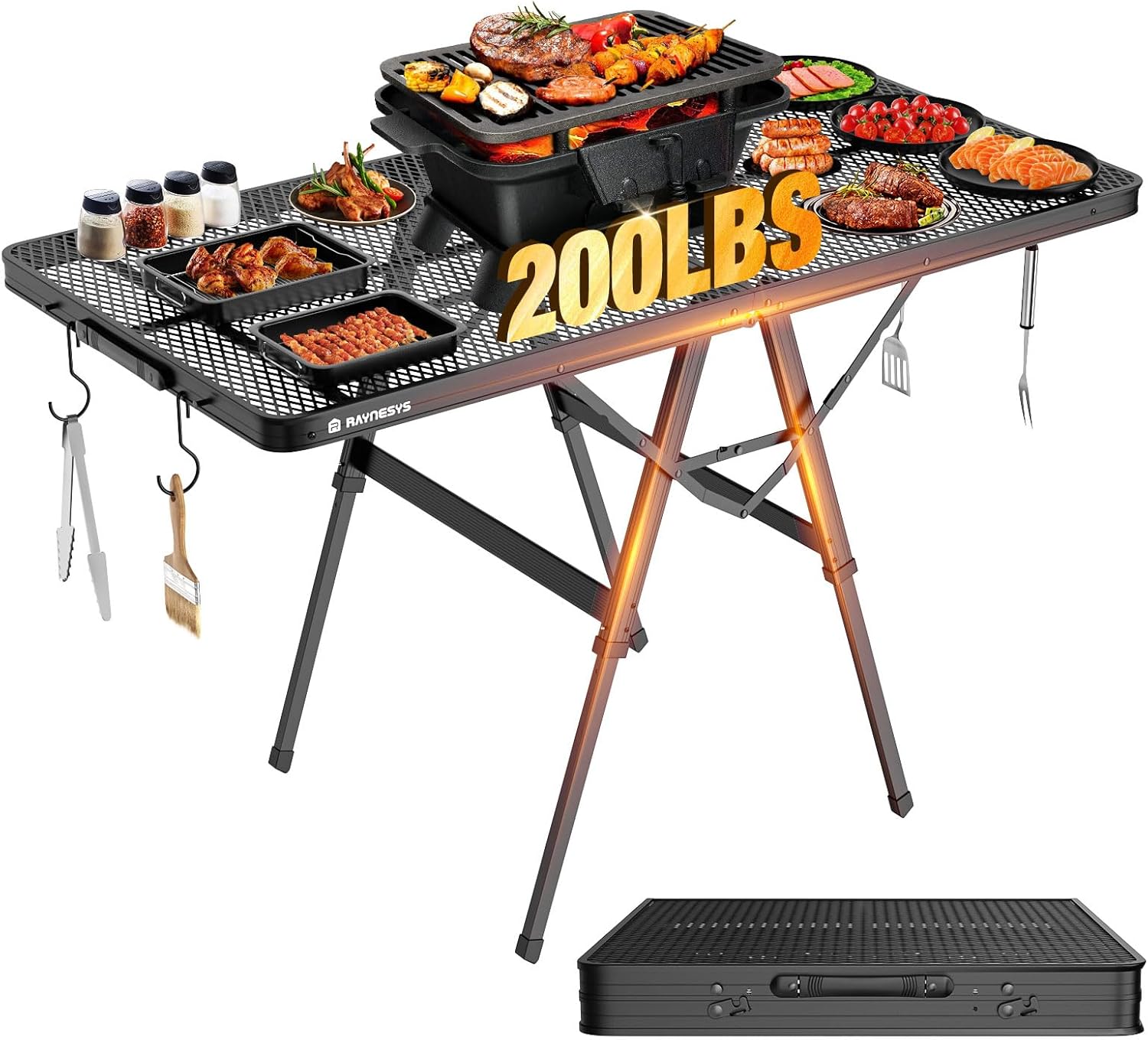 Foldable Grill Table for Outdoor BBQ, Camping, and Picnics