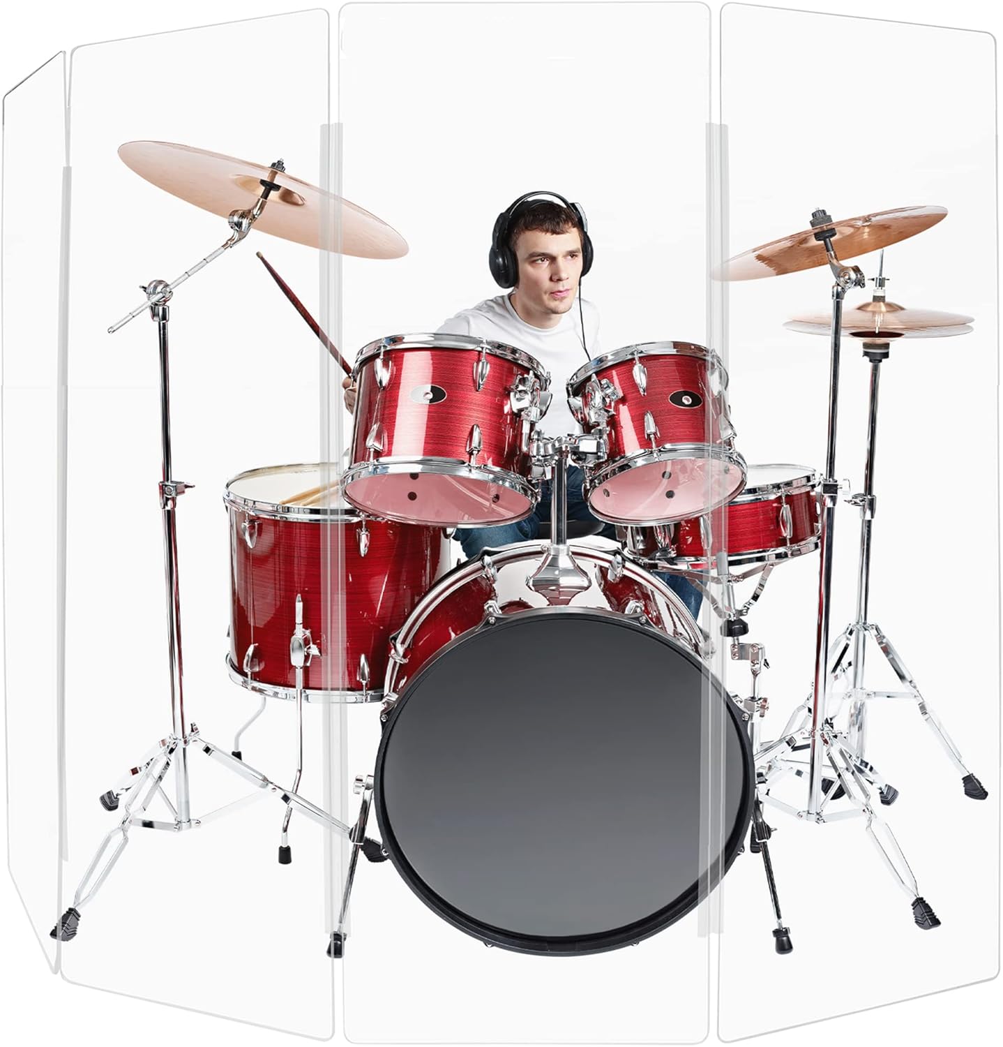 Premium 6ft Drum Shield with Plastic Hinges for Superior Sound