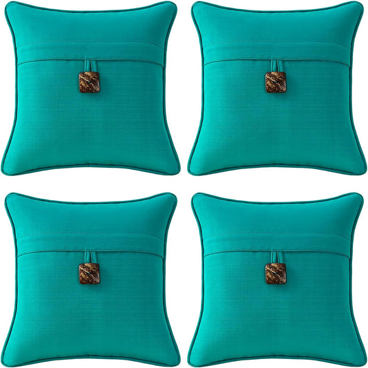 Outdoor Decorative Pillows with Coconut Button for Patio Sofa