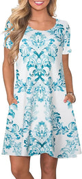 FZ FANTASTIC ZONE Women's Casual Summer T Shirt Dress with Pockets