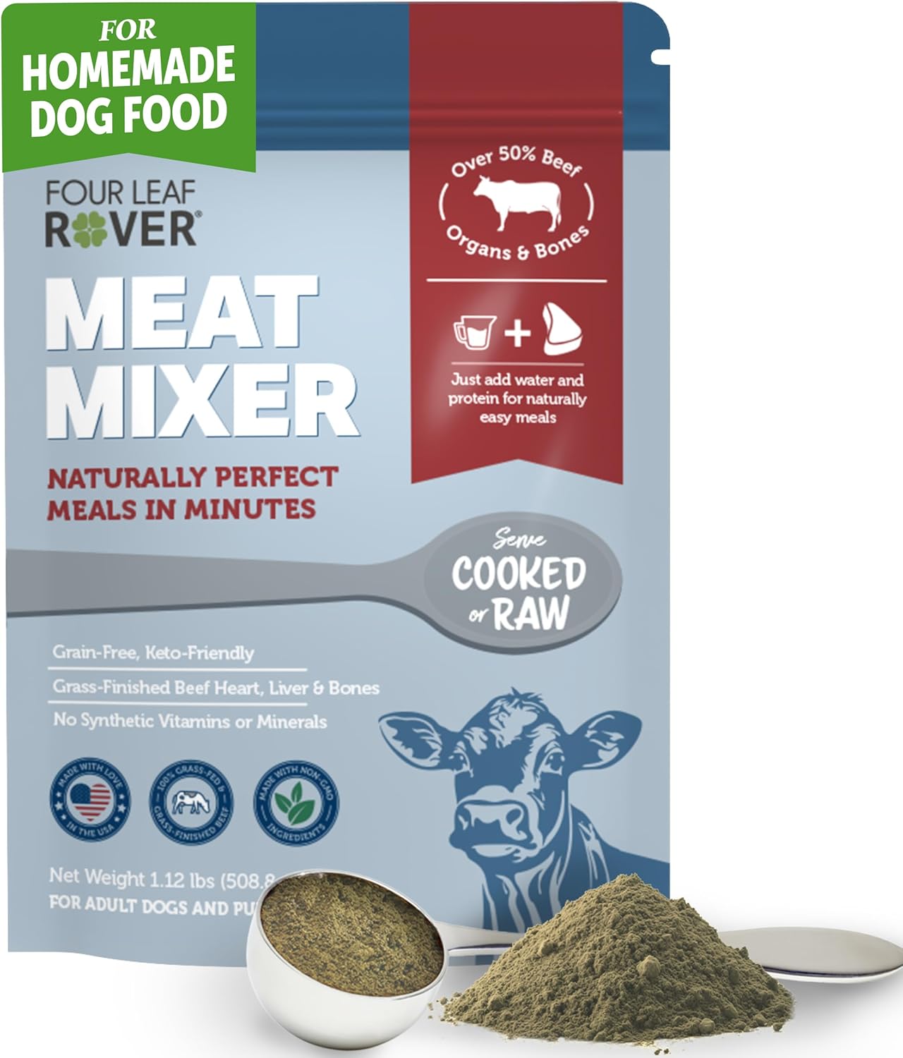 Premium Meat Mixer for Homemade Dog Food with Grass-Finished Beef