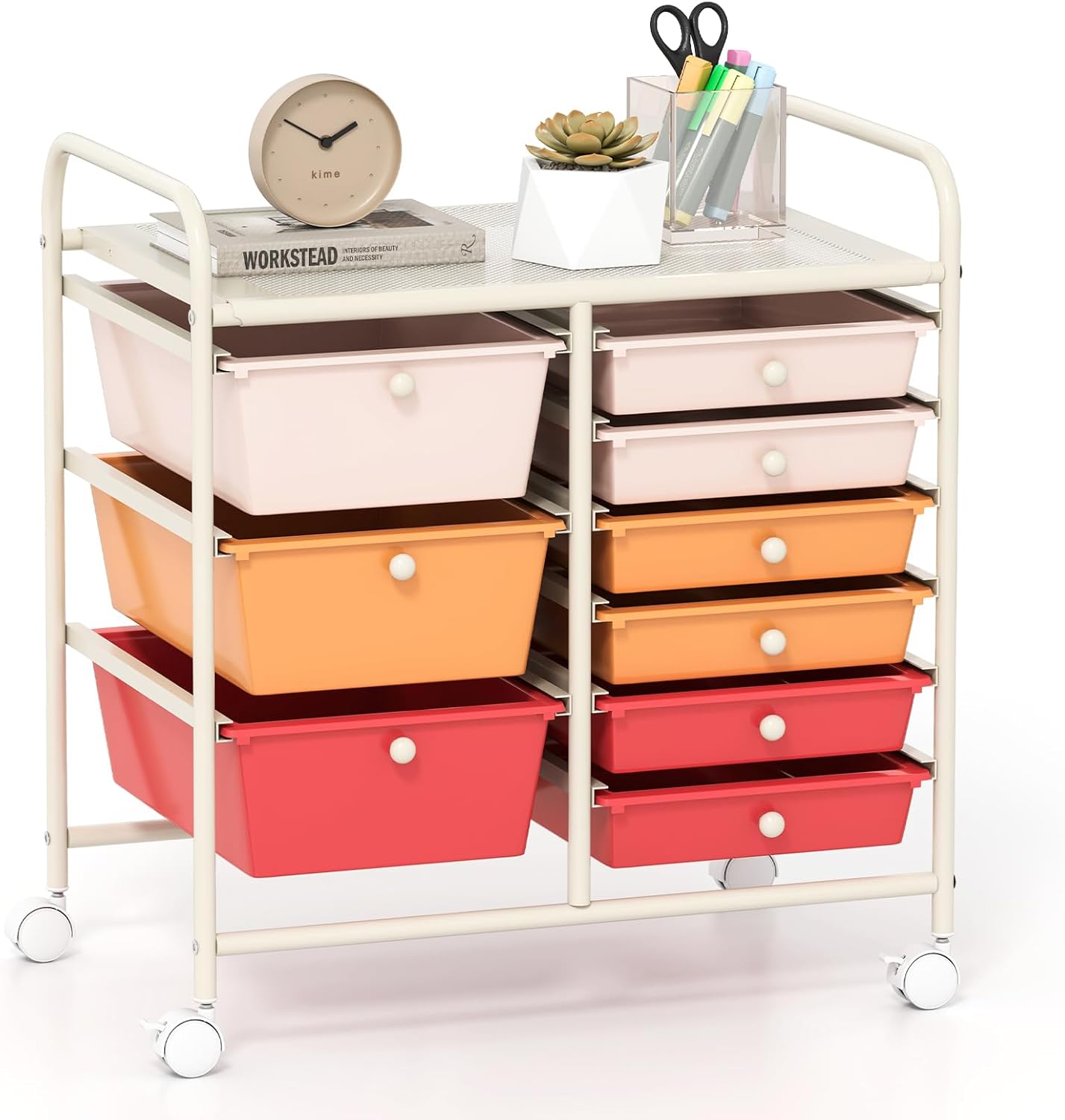 GOFLAME 9-Drawer Rolling Storage Cart for Home Office Use
