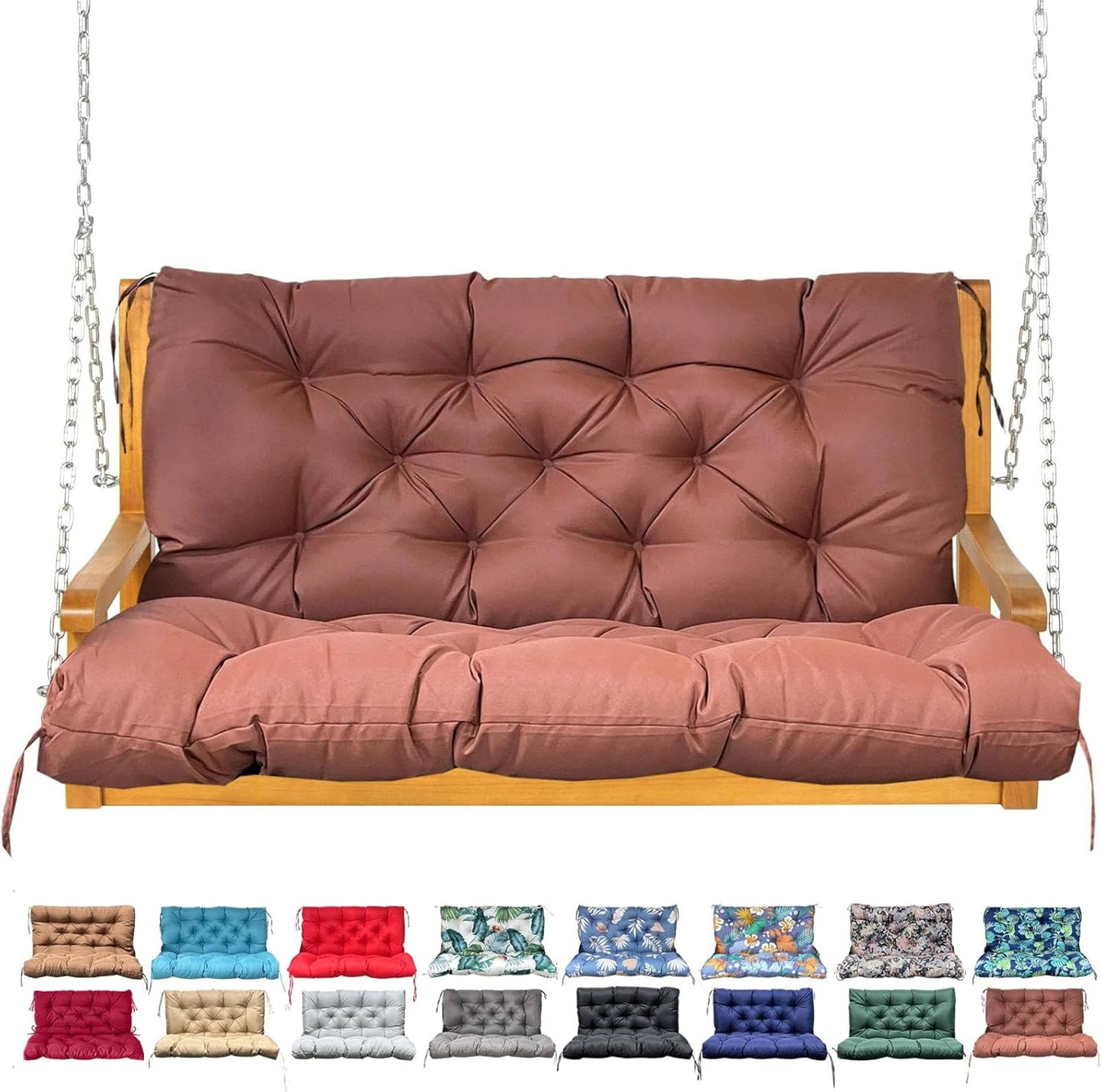 Porch Swing Cushion with Backrest for Outdoor Furniture Comfort