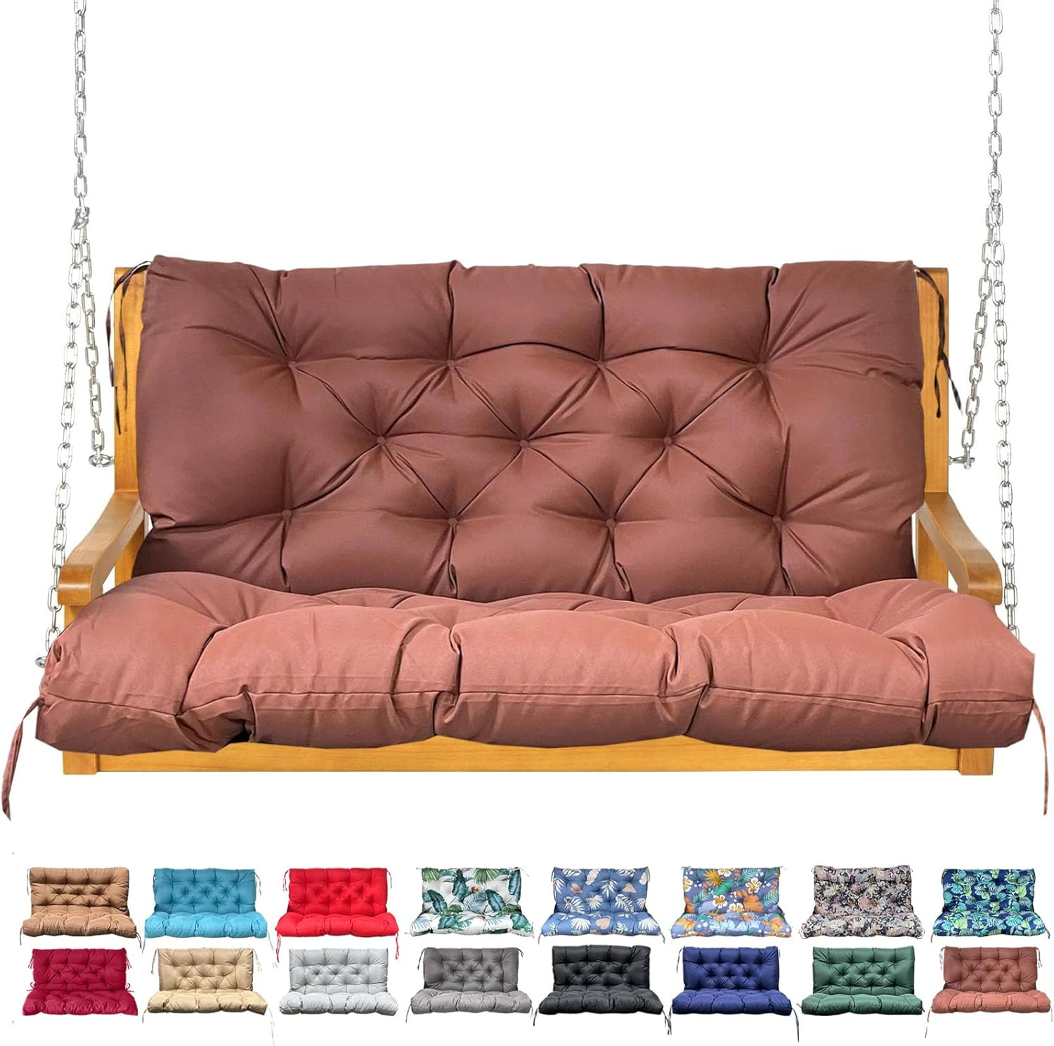 Porch Swing Cushion with Backrest for Outdoor Furniture Comfort