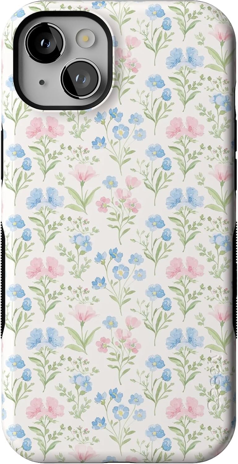 Bold Protective iPhone 14 Case - Pastel Garden Design