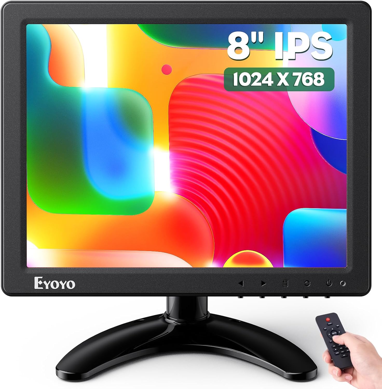 Eyoyo 8 Inch Small Monitor with HDMI and VGA Inputs for Versatility