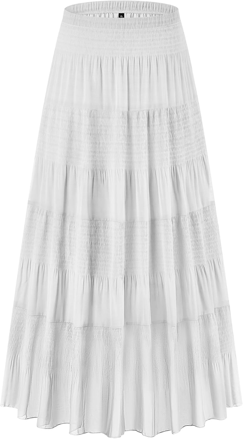 CYiNu Women's Chiffon High Waist Floral Maxi Skirt for All Occasions