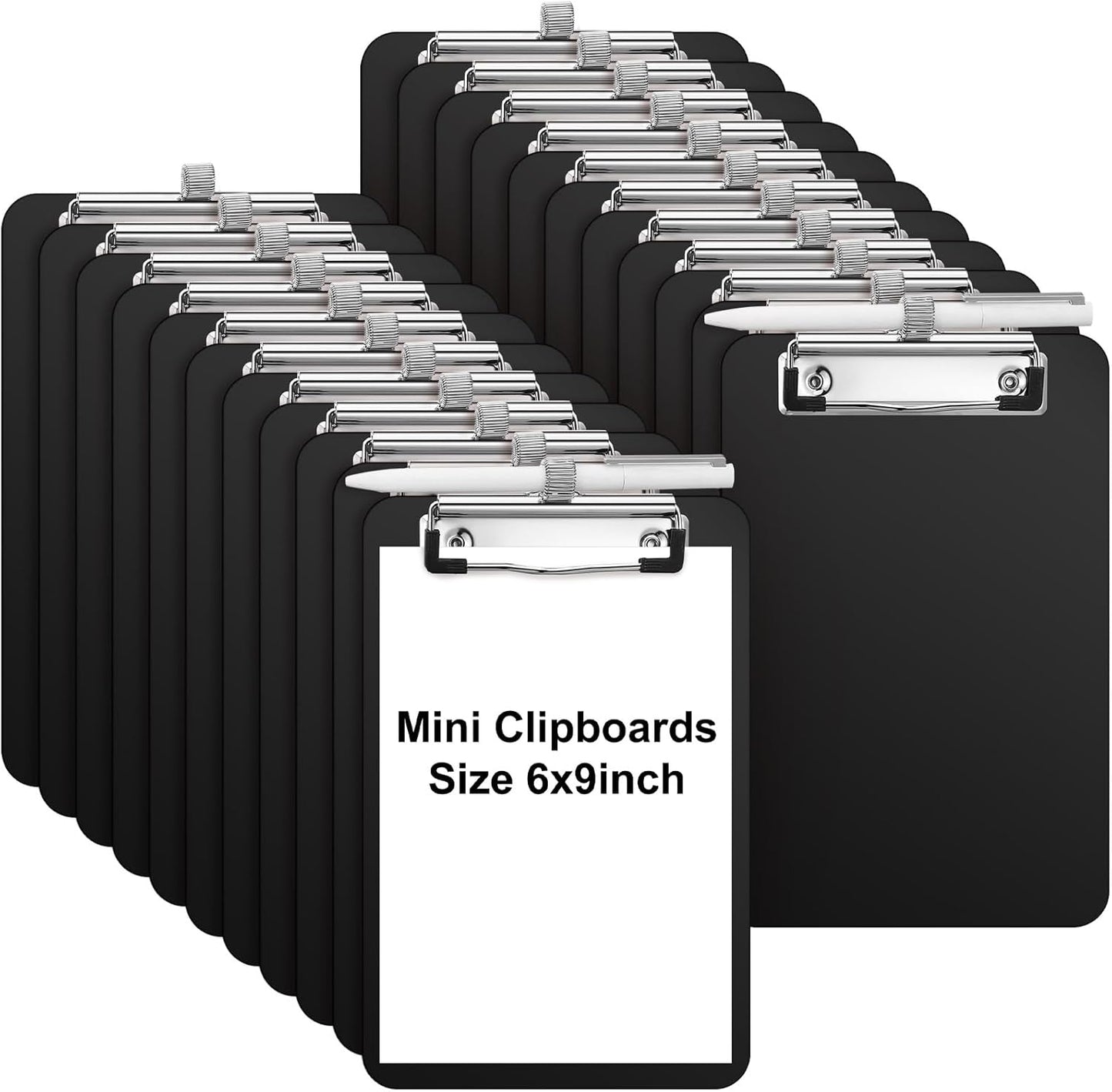 Bulk Mini Clipboards with Pen Holder for School and Office Use