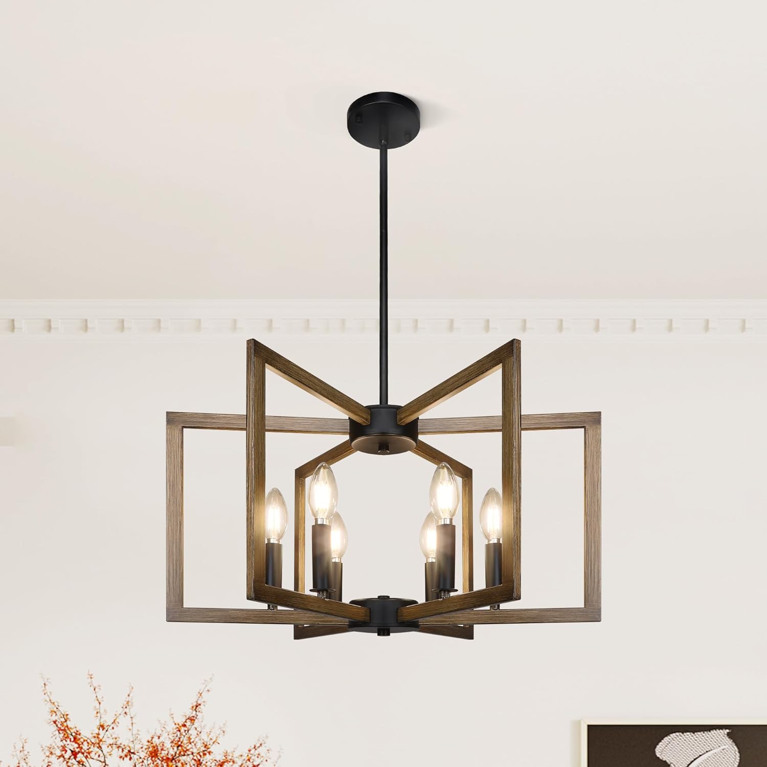 6-Light Modern Farmhouse Pendant Lights for Kitchen Island