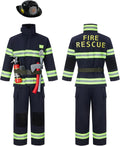 Firefighter Costume for Kids - Complete 9pc Fireman Costume for Boys