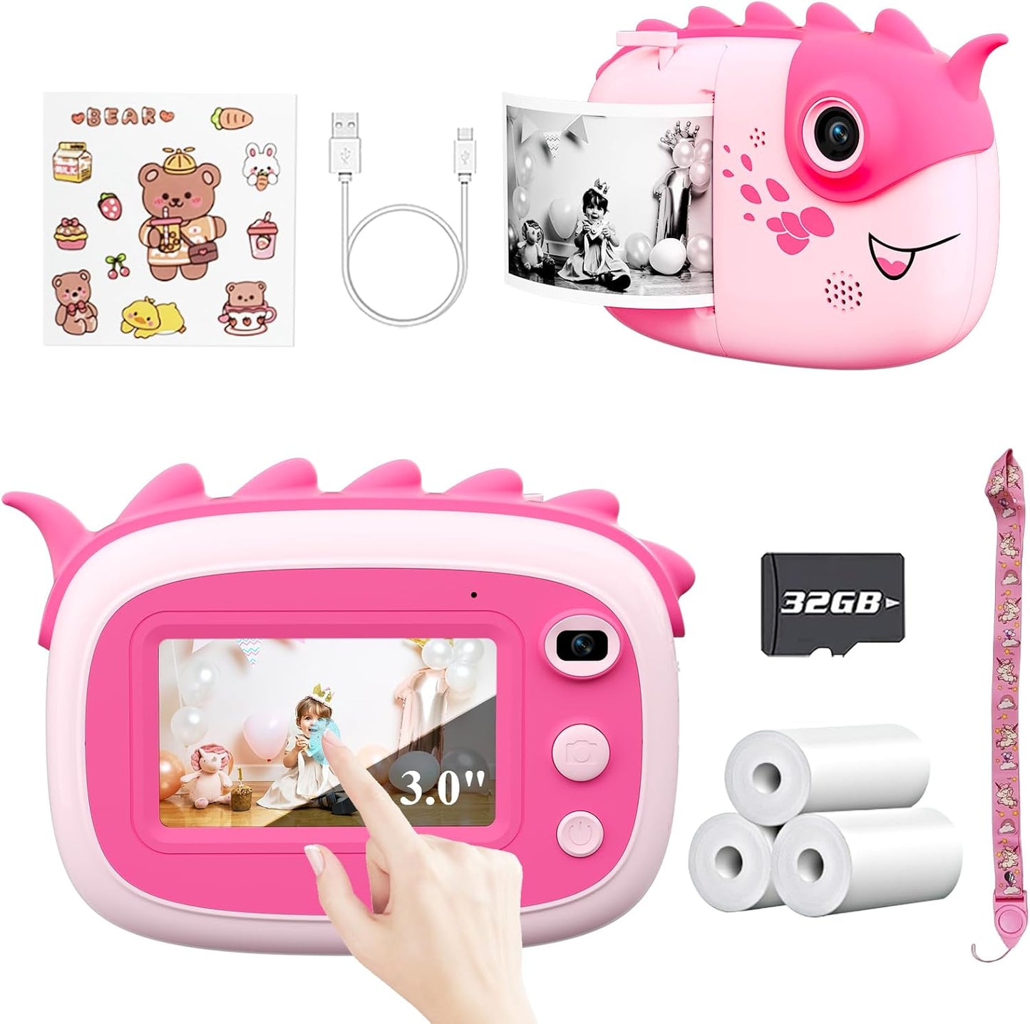 Instant Print Kids Camera with Touchscreen - Capture Memories Instantly!