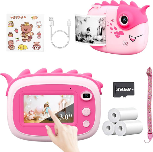 Instant Print Kids Camera with Touchscreen - Capture Memories Instantly!