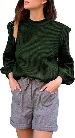 PRETTYGARDEN Women's Casual Long Sleeve Ribbed Knit Sweater