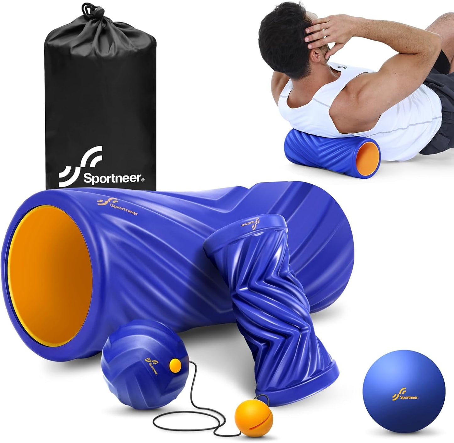 Sportneer 4 in 1 Foam Roller Set for Deep Tissue Massage Relief