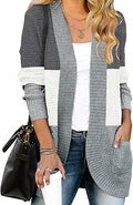 ZESICA Women's Long Sleeve Open Front Knit Cardigan - Lightweight