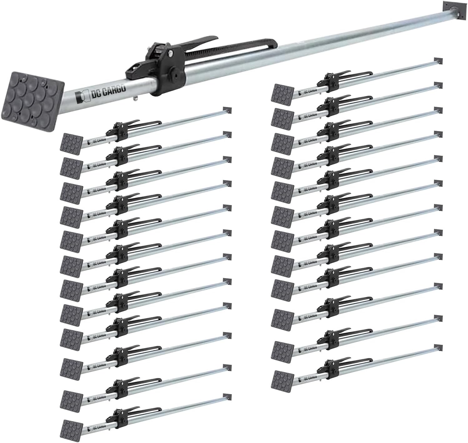 Cargo Bar 89 - 104 in Steel for Secure Ratcheting Tie-Downs