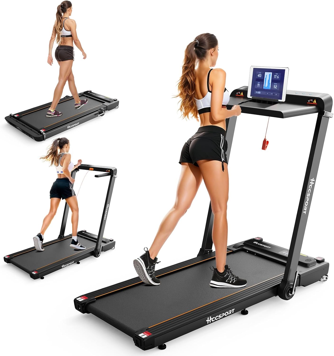 Foldable 3-in-1 Under Desk Treadmill - Compact & Versatile
