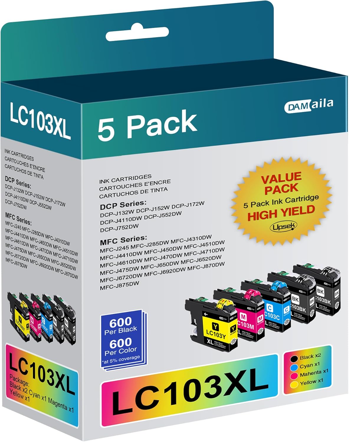 High Yield Ink Combo for Brother Printers ~ Vibrant Colors