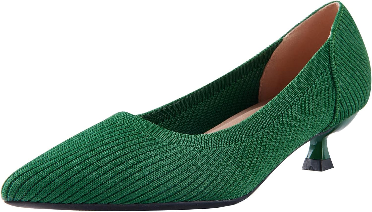 Knit Slip On Women's Pumps with Pointed Toe and Low Heels