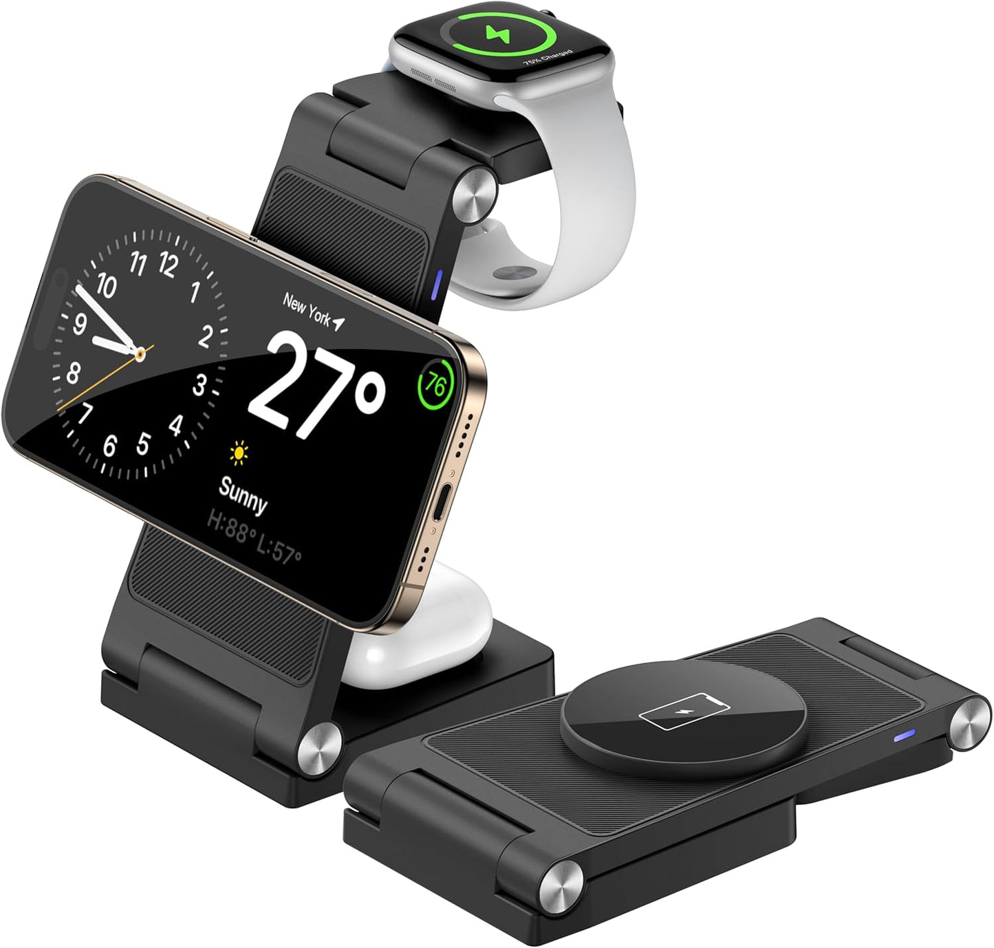 3-in-1 Magnetic Wireless Charger Stand - Fast Charging