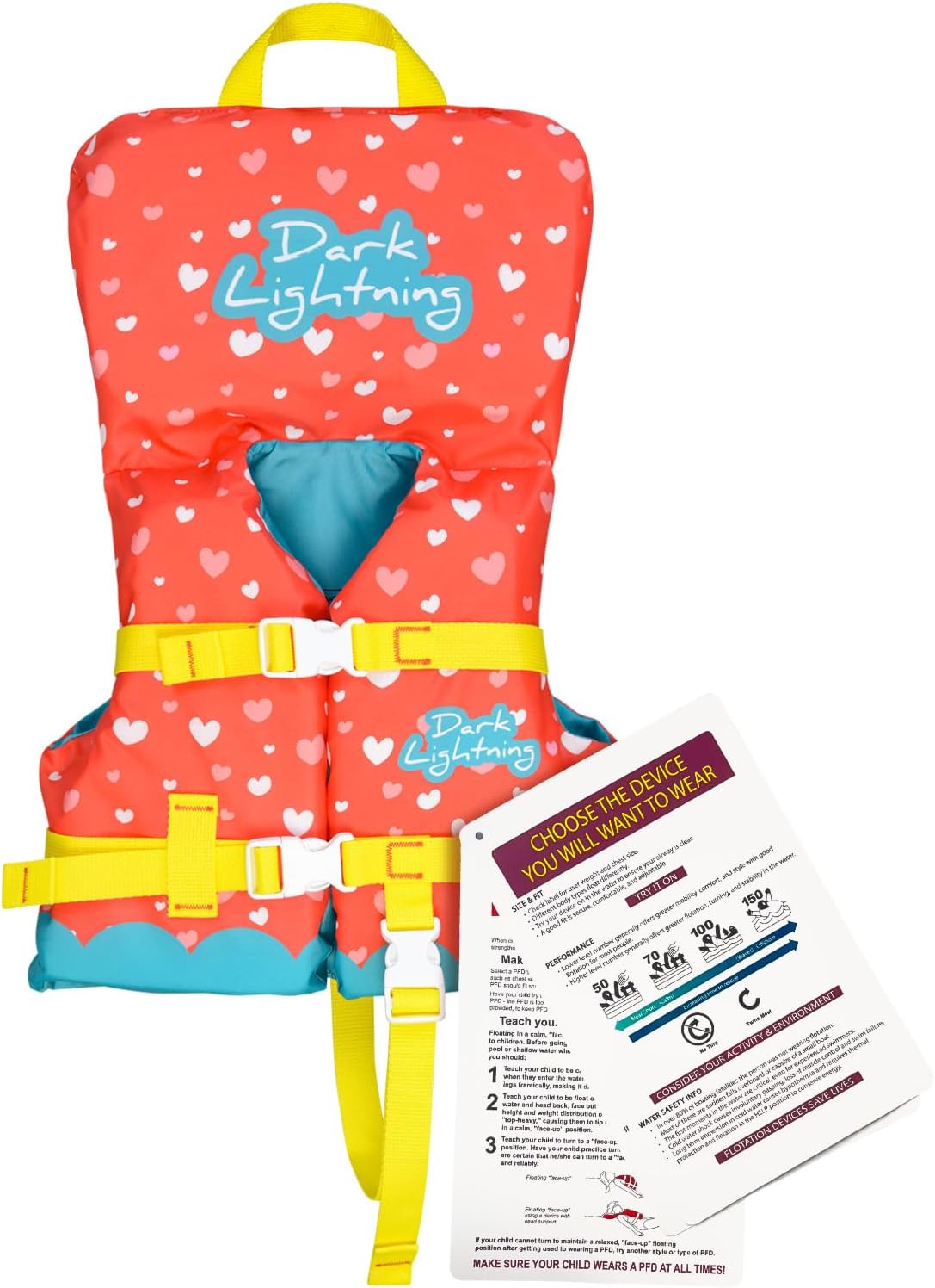 Dark Lightning USCG Approved Infant Life Jacket for Safety