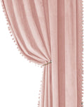 Victree Pink Velvet Blackout Curtains 52x84 - Sunlight Blocking
