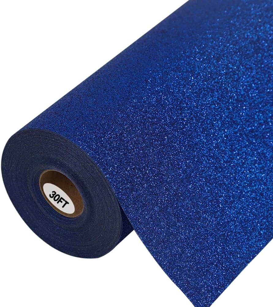Glitter Blue Heat Transfer Vinyl Rolls for Creative Projects