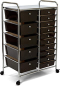 Seville Classics Rolling Utility Organizer Storage Cart - 15 Drawer