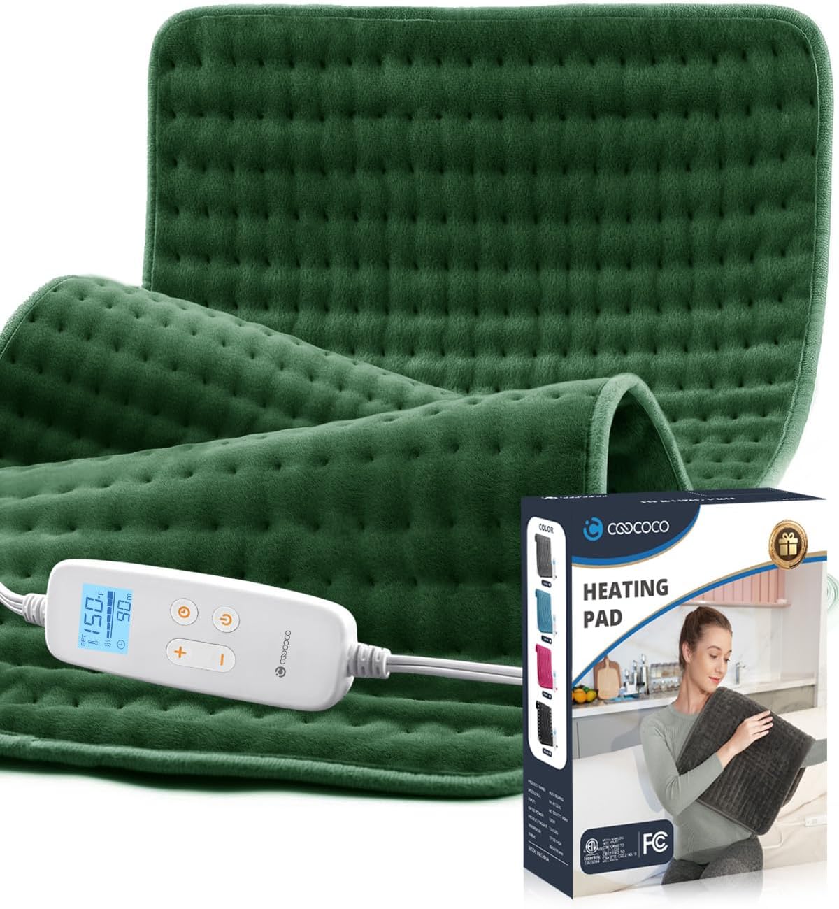 Heating Pad for Back Pain Relief & Cramps, Large 17x33 Pad