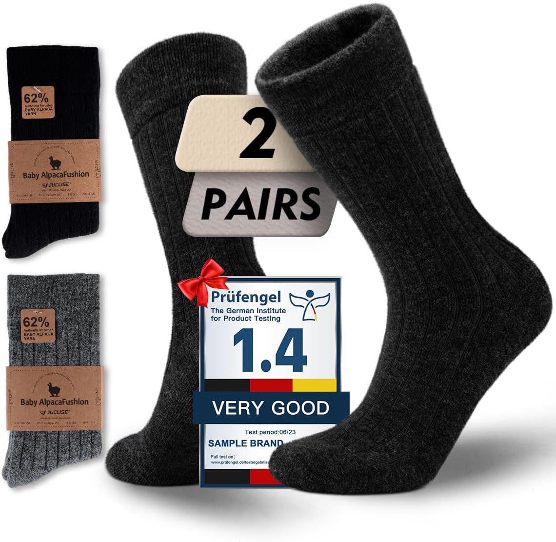 Alpaca Wool Heavyweight Crew Socks for Winter Hiking Comfort