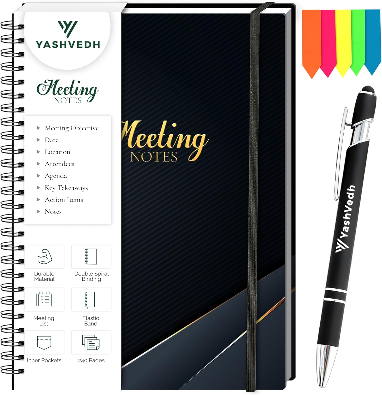 Project Planner & Meeting Notes Organizer - Compact & Complete