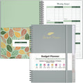 Budget Planner Book with Expense Tracker and 12 Pockets - Gray