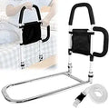 Bed Rail for Elderly Adults with Dual Grab Bars - Stable Support up