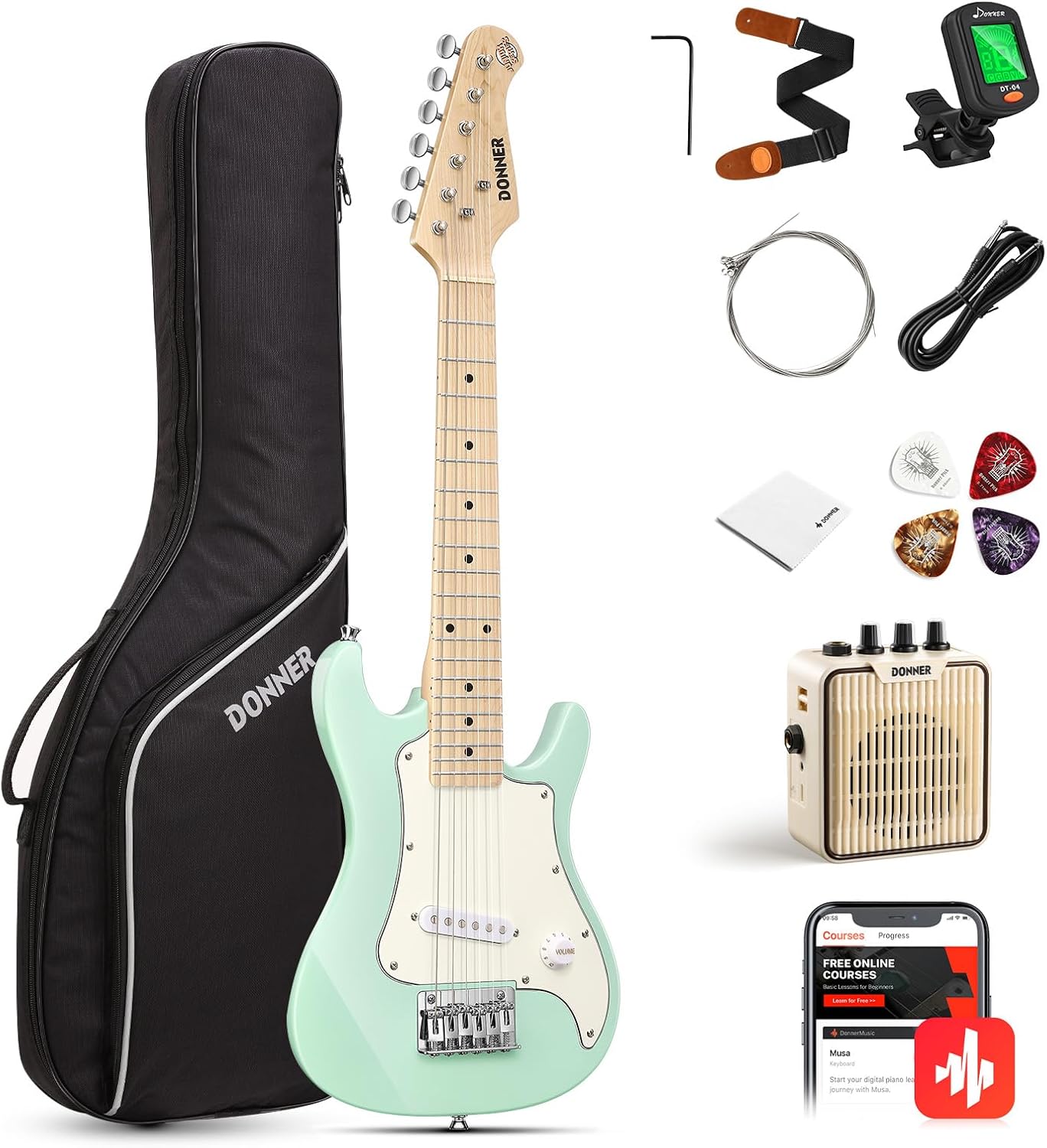 Donner 30 Inch Junior Electric Guitar Starter Kit - Perfect for Teens! 