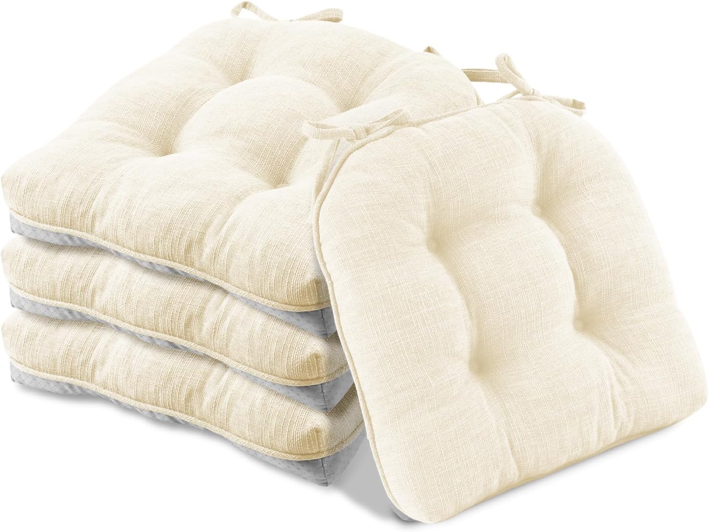 Basic Beyond Dining Chair Cushions 4 Pack with Non Slip Backing