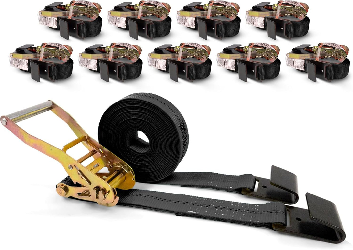 Flat Hook Ratchet Strap 2 Inch X 30 Foot for Secure Cargo