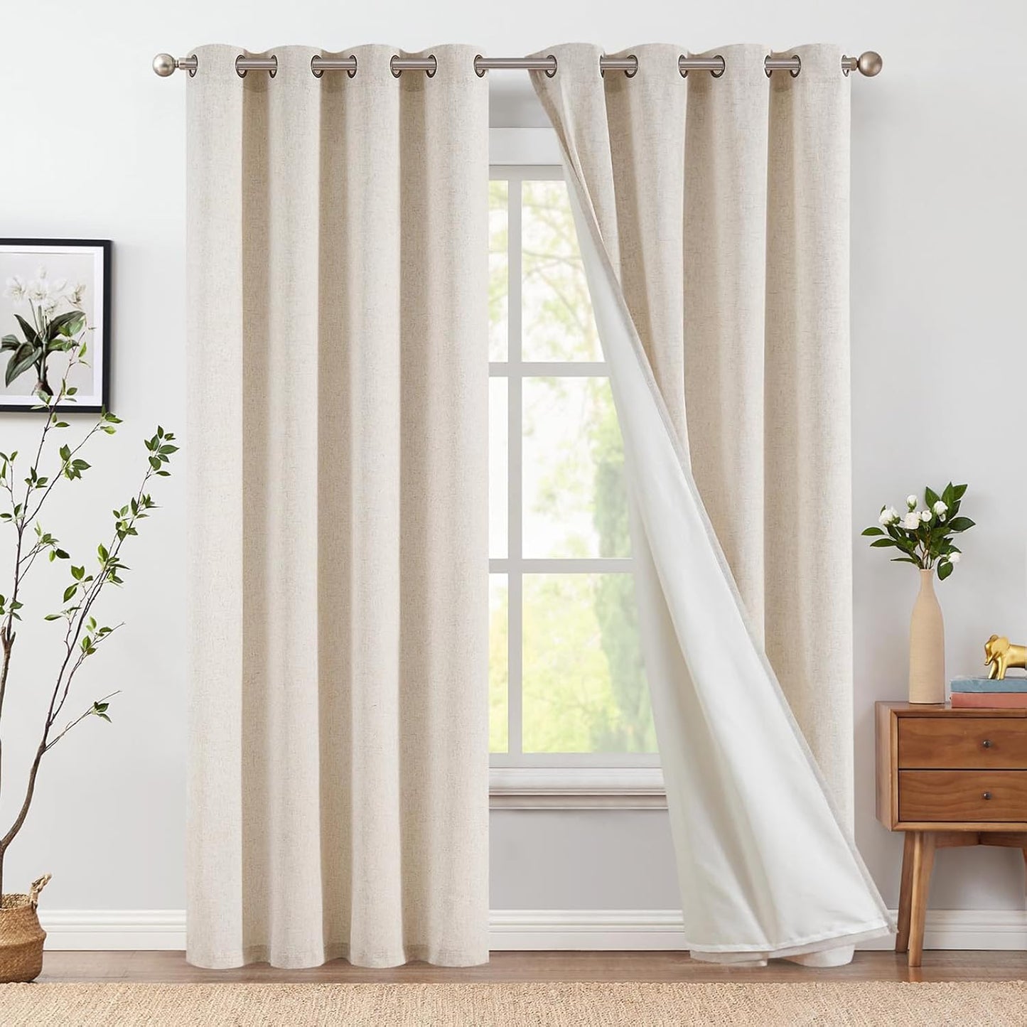 jinchan Room Darkening Curtains 90 Inch Length for Home Decor