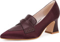 Women's Chunky Low Heel Pumps for Office and Party Wear