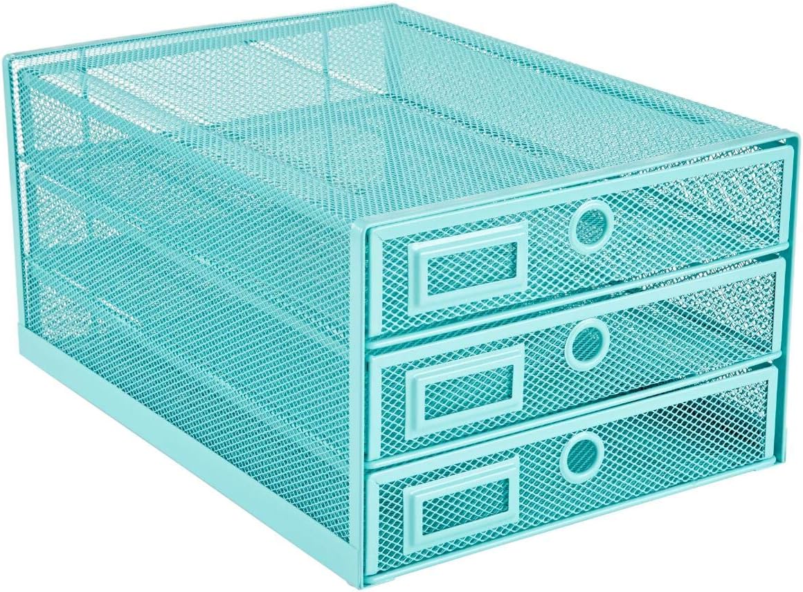 Annova Desk Organizer with 3 Tier Sliding Drawers for Files