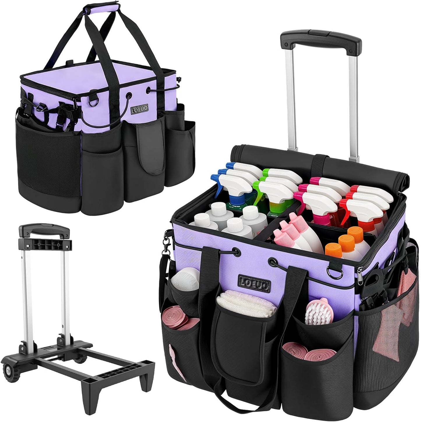 Large Cleaning Caddy with Wheels for Efficient Organization