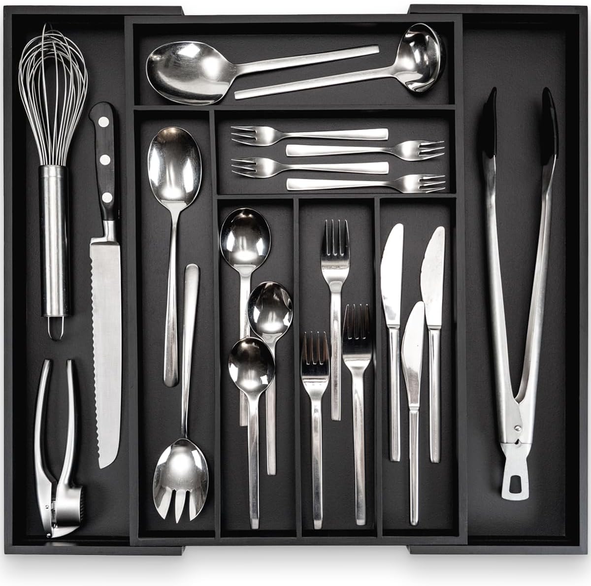 Expandable Silverware Drawer Organizer for Kitchen Utensils