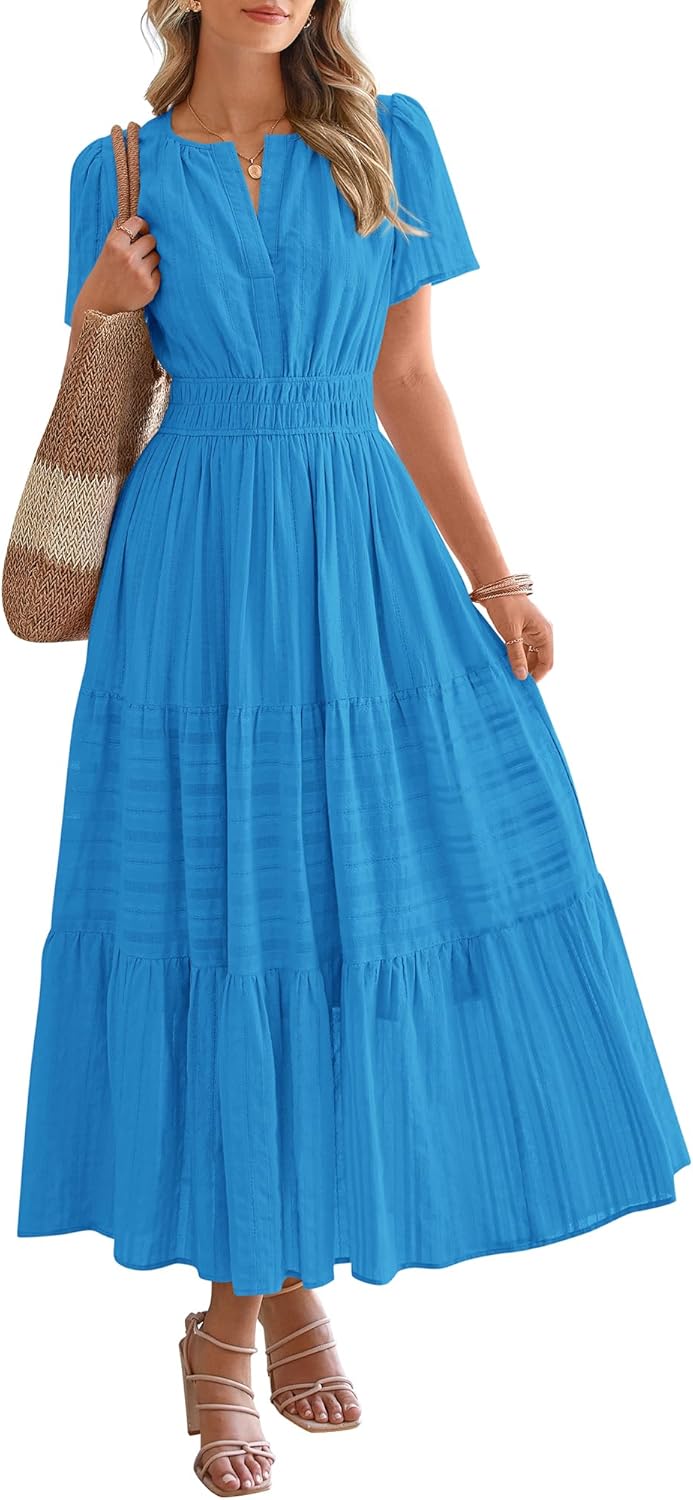 BTFBM Womens Summer Casual Maxi Dress with Pockets for 2025