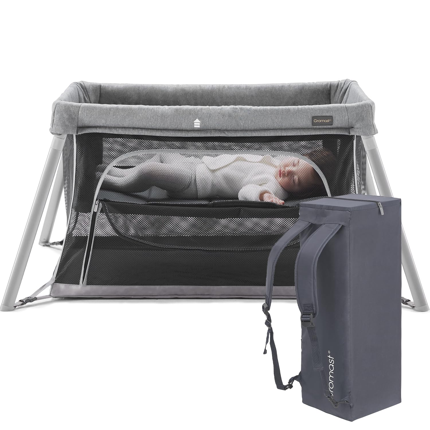 2 in 1 Portable Travel Crib for Toddler - Lightweight Playpen