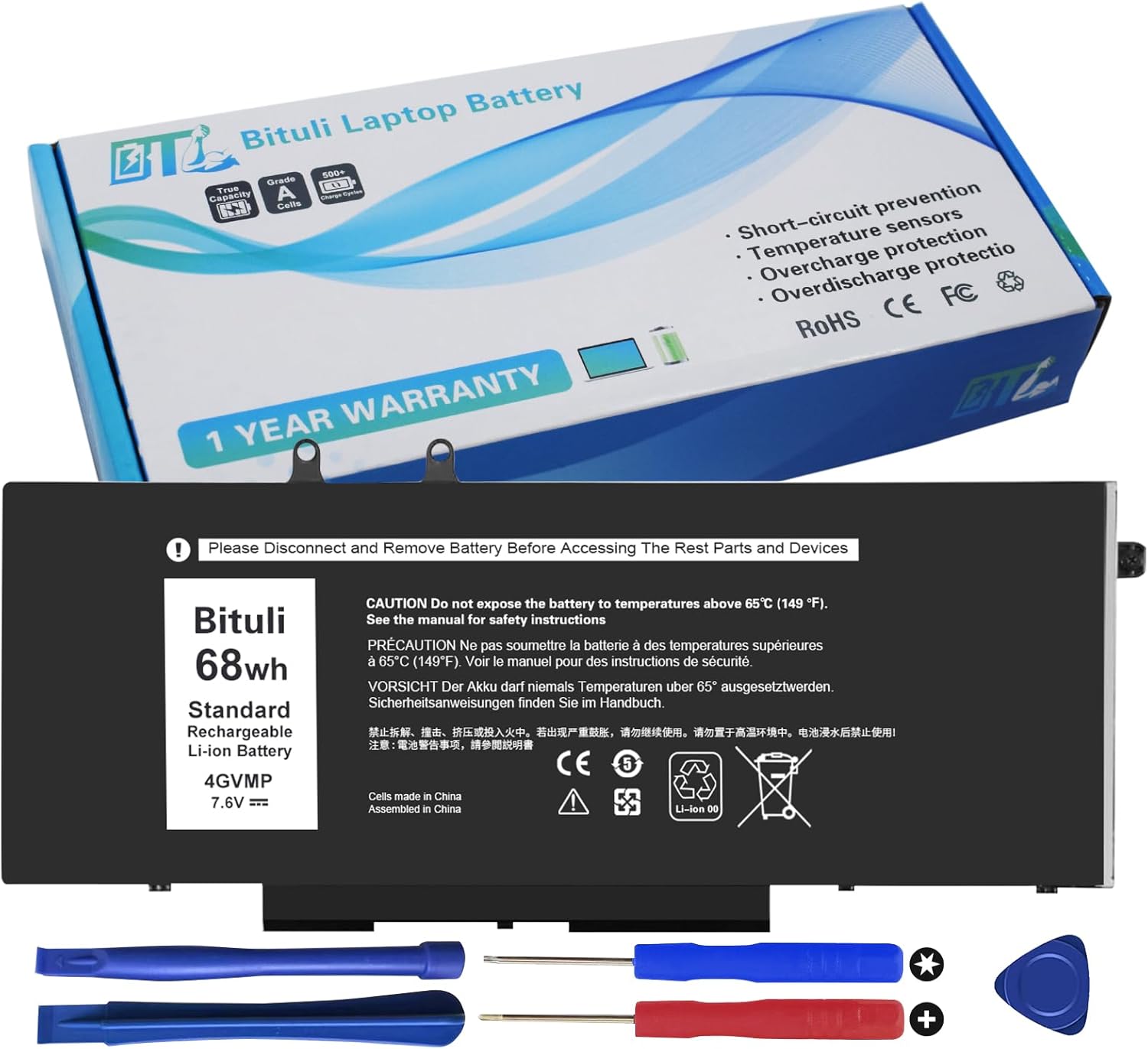 4GVMP Battery Replacement for Dell Latitude and Precision Models