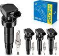 PHILTOP Ignition Coil Pack and Iridium Spark Plugs Set of 4 - Fit 2.0L