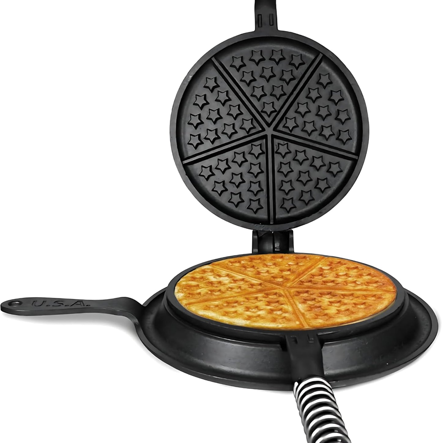 American Made Vintage Waffle Iron - Patriotic Design